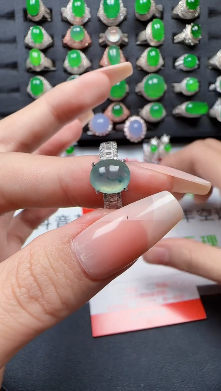 【闪购商品】翡翠戒指银S925镶嵌3355