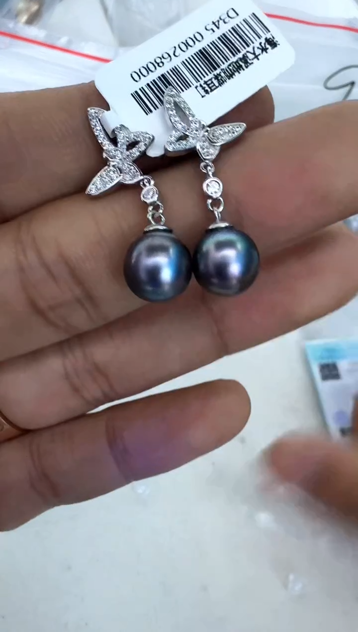 【闪购商品】海水珍珠耳饰银S925镶嵌耳钉