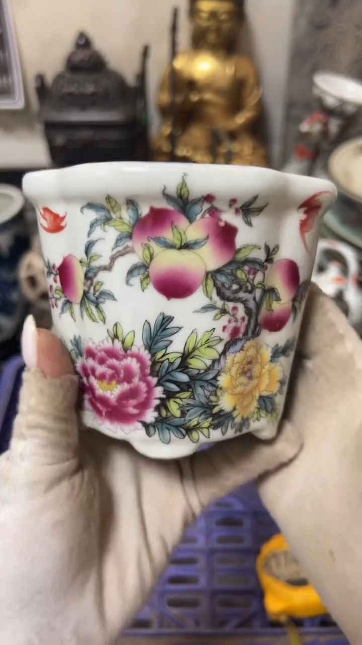 陶瓷桐小花盆，看好在拍