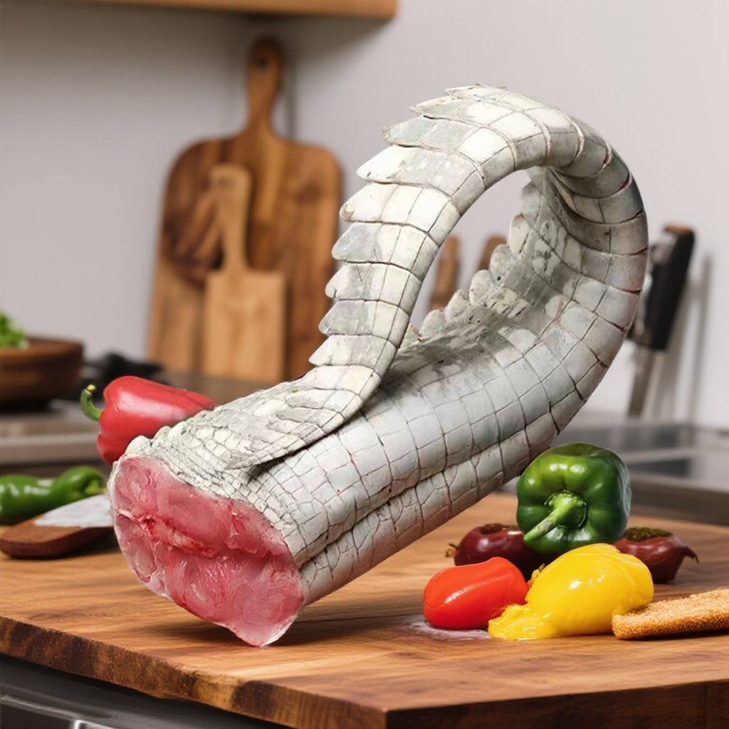 新鲜现杀人工养殖带皮鳄鱼腿肉可用于火锅烧烤煲汤