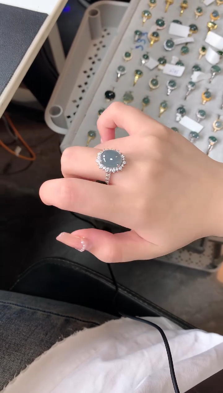 【闪购商品】翡翠戒指银S925镶嵌52141