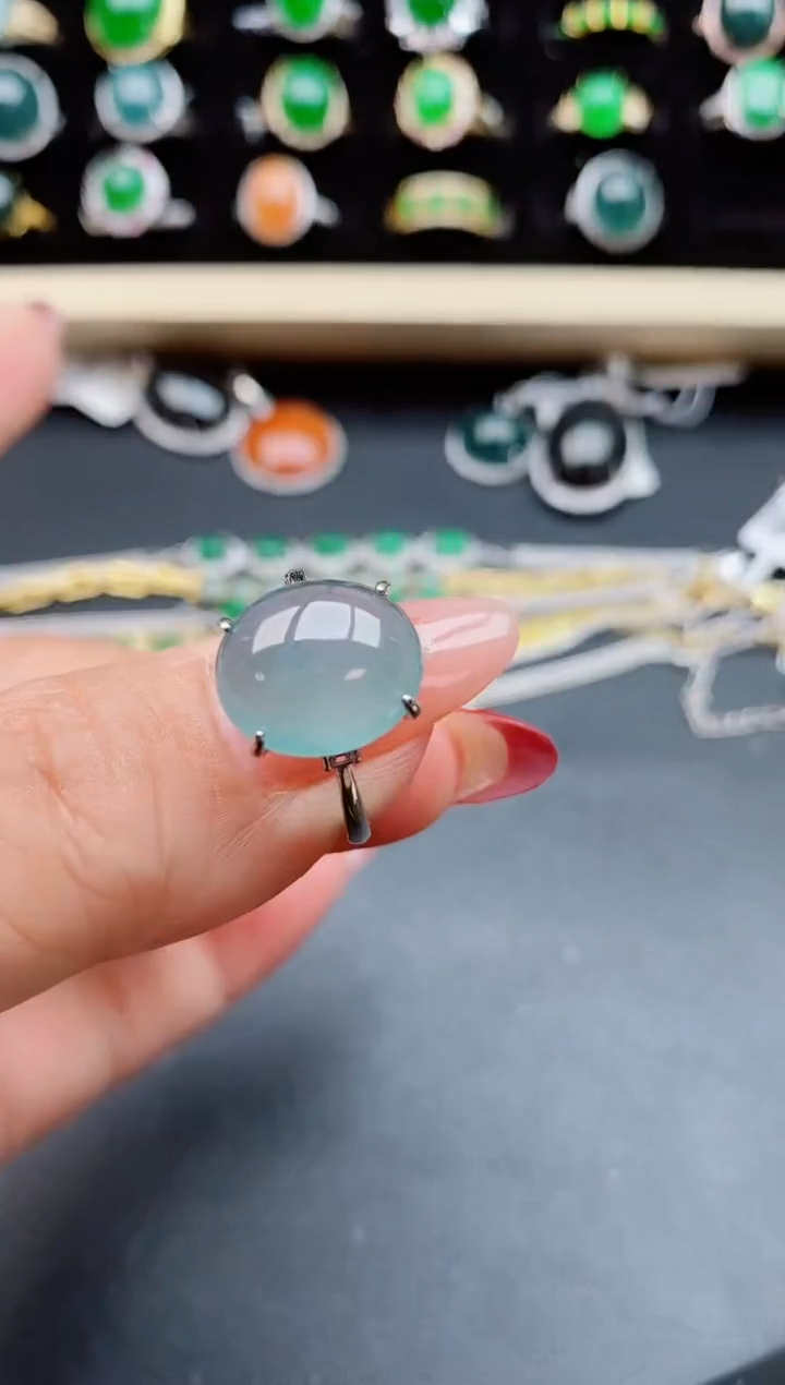 【闪购商品】翡翠戒指银S925镶嵌1321