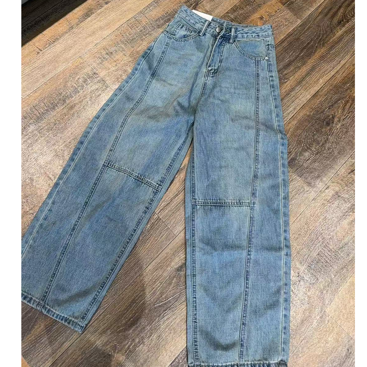 【文乐乐】秋季新款韩版洋气个性洗水时尚休闲潮流牛仔哈伦裤6010