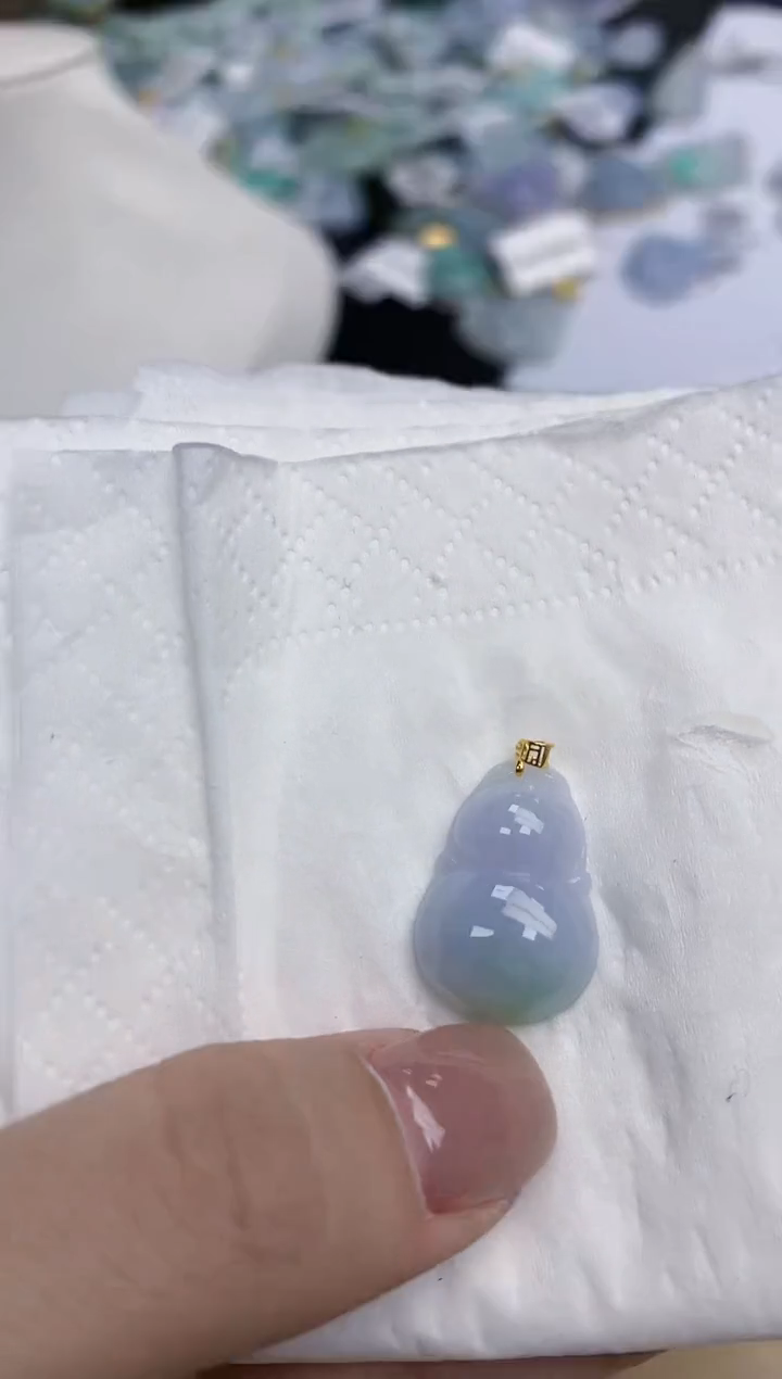 【闪购商品】翡翠颈饰18K金镶嵌天然缅甸翡翠A货