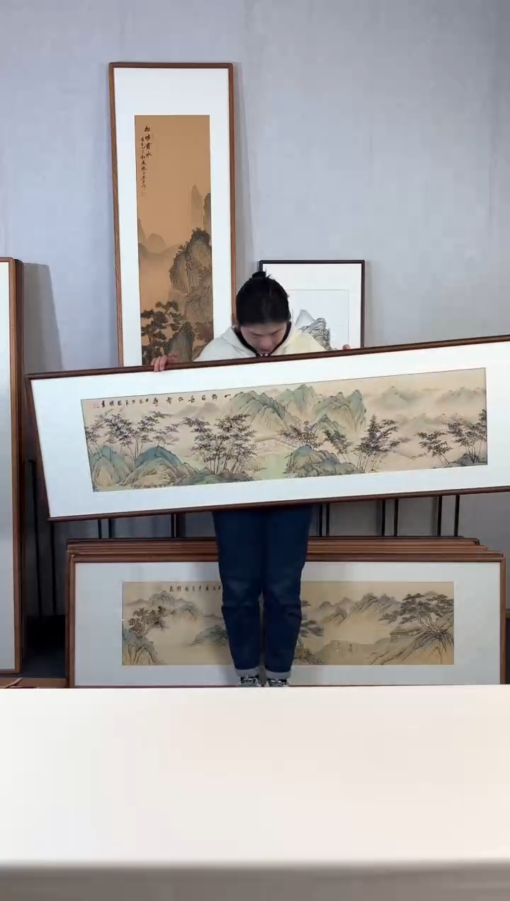 【闪购商品】国画手绘*山静日长仁者寿*52*172cm