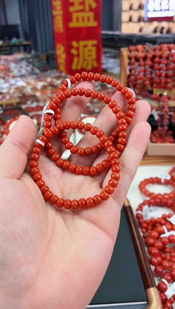 南红玛瑙瓦西老型手串6+未镶嵌（多样式发其一）