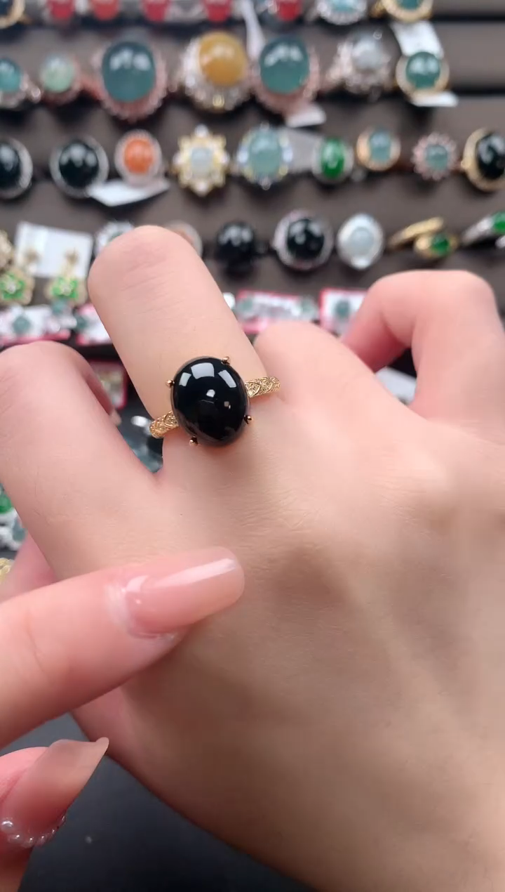 【闪购商品】翡翠戒指银S925镶嵌61241