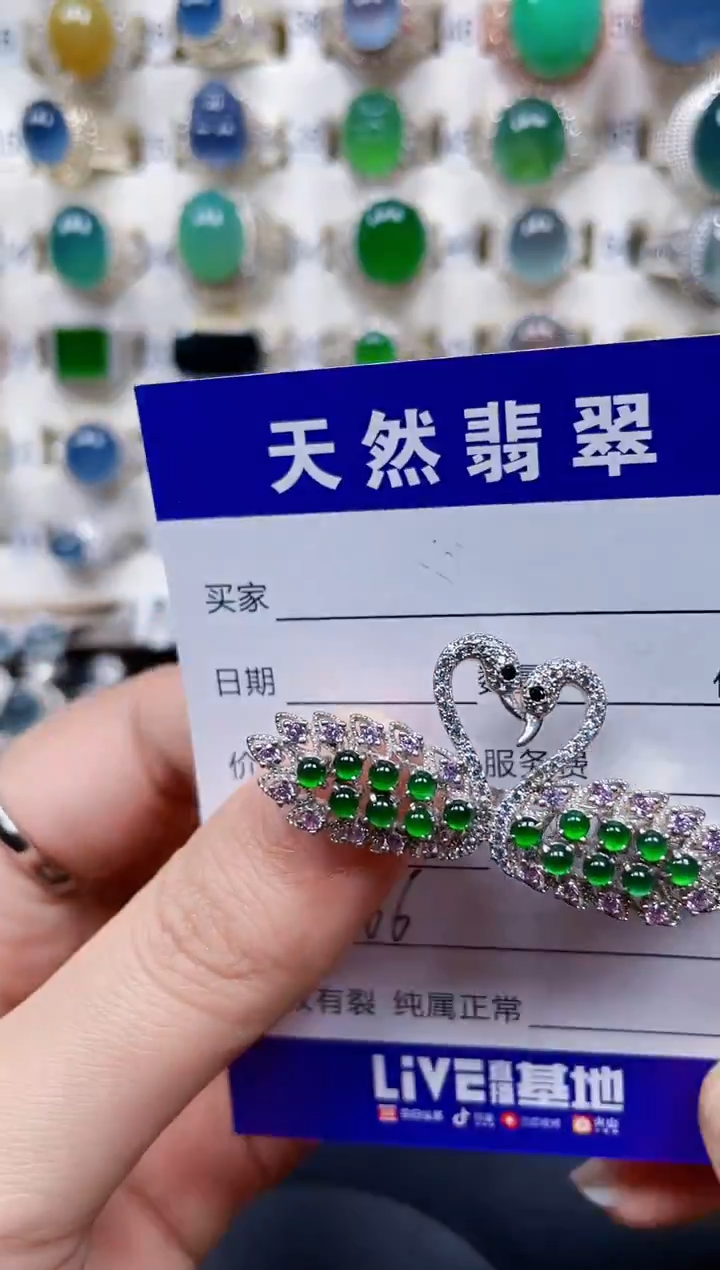 颈饰银S925镶嵌翡翠366