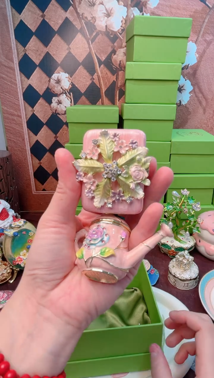 锌合金珐琅彩首饰盒摆件默认微瑕不退不换～