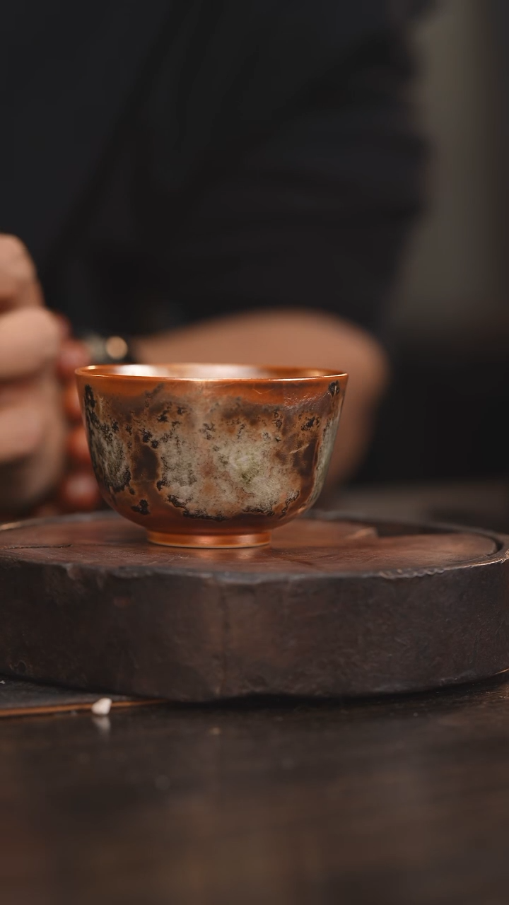 【闪购商品】杯172柴房陶瓷柴烧 金红落灰杯