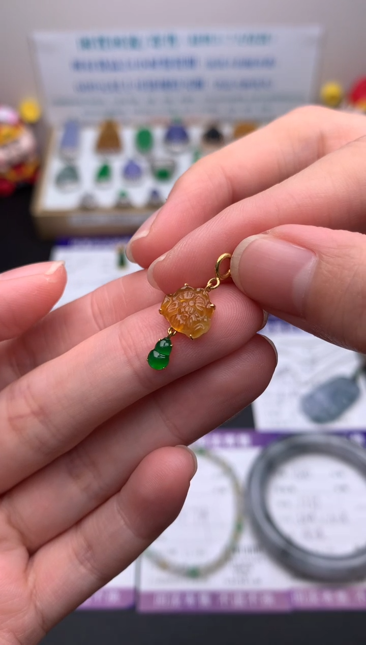 【闪购商品】定制翡翠18K金镶嵌模式推广期24小时鉴赏期