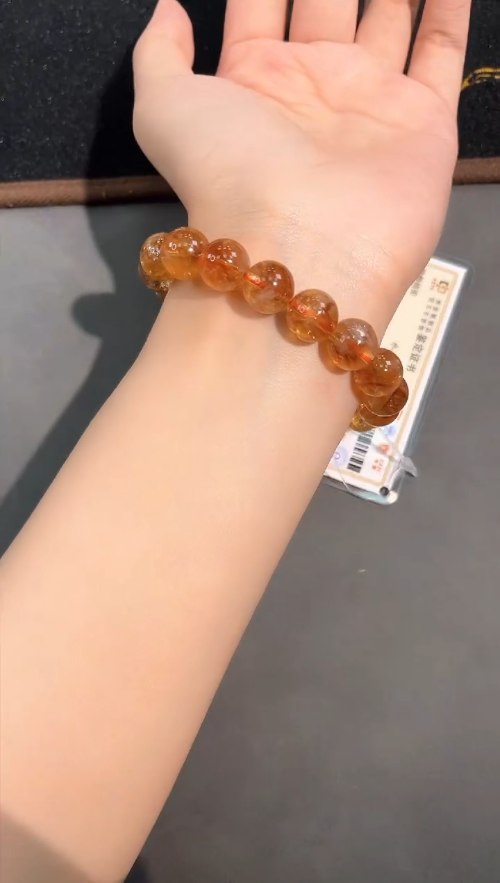 水晶手链未镶嵌14号黄阿赛单圈11mm