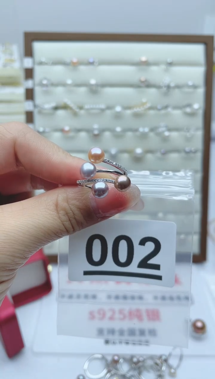 【闪购商品】淡水珍珠珠宝奇石银S925镶嵌002
