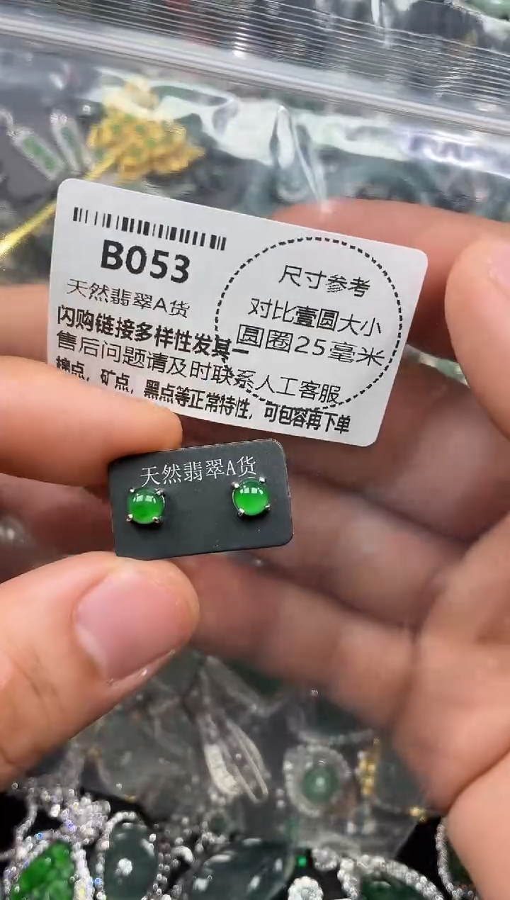 颈饰未镶嵌翡翠B053耳钉