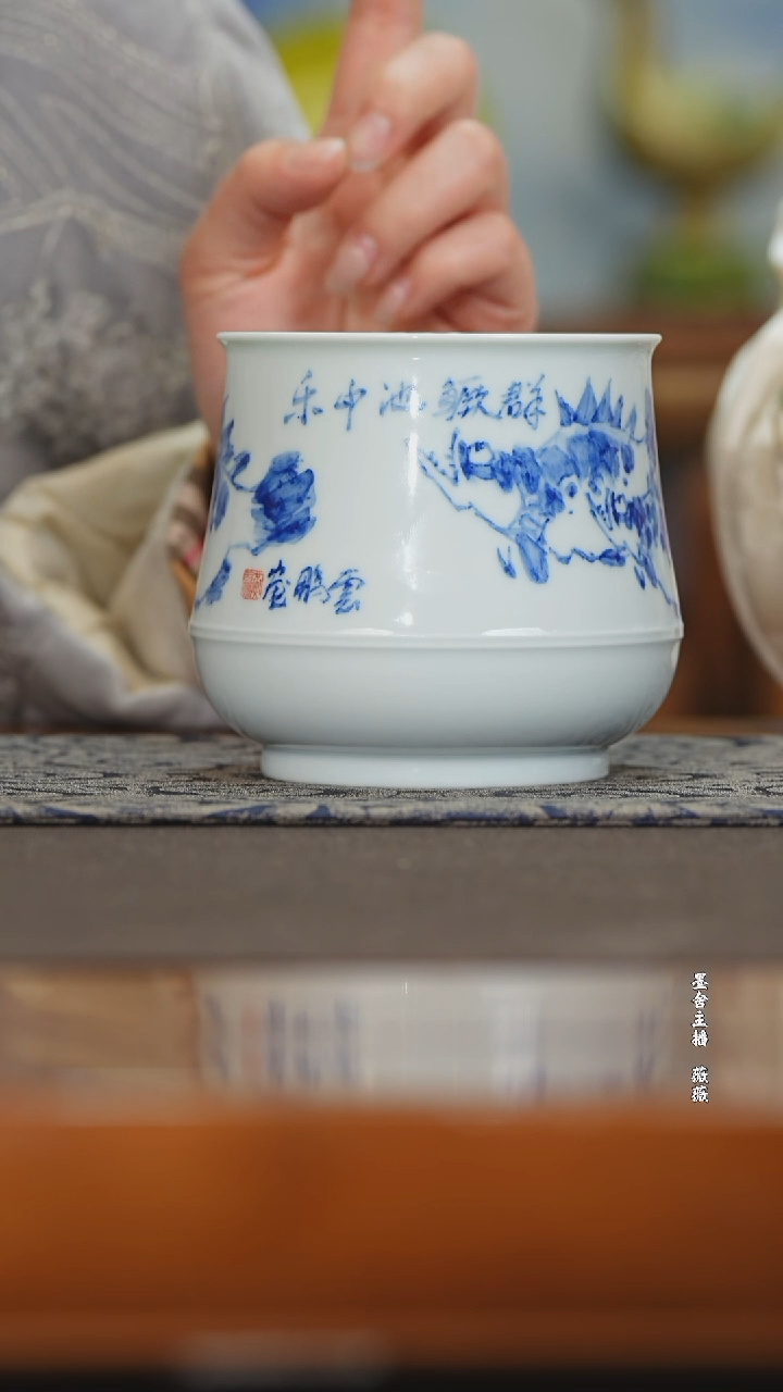 【闪购商品】皇窑黄云鹏亲工青花鳜鱼小水洗
