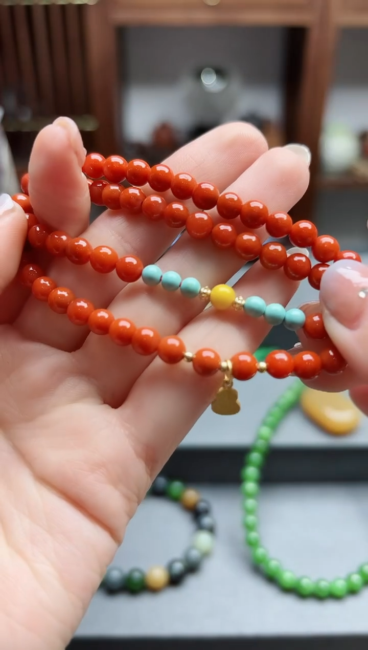 【闪购商品】南红玛瑙手串未镶嵌南红多宝双圈 DN