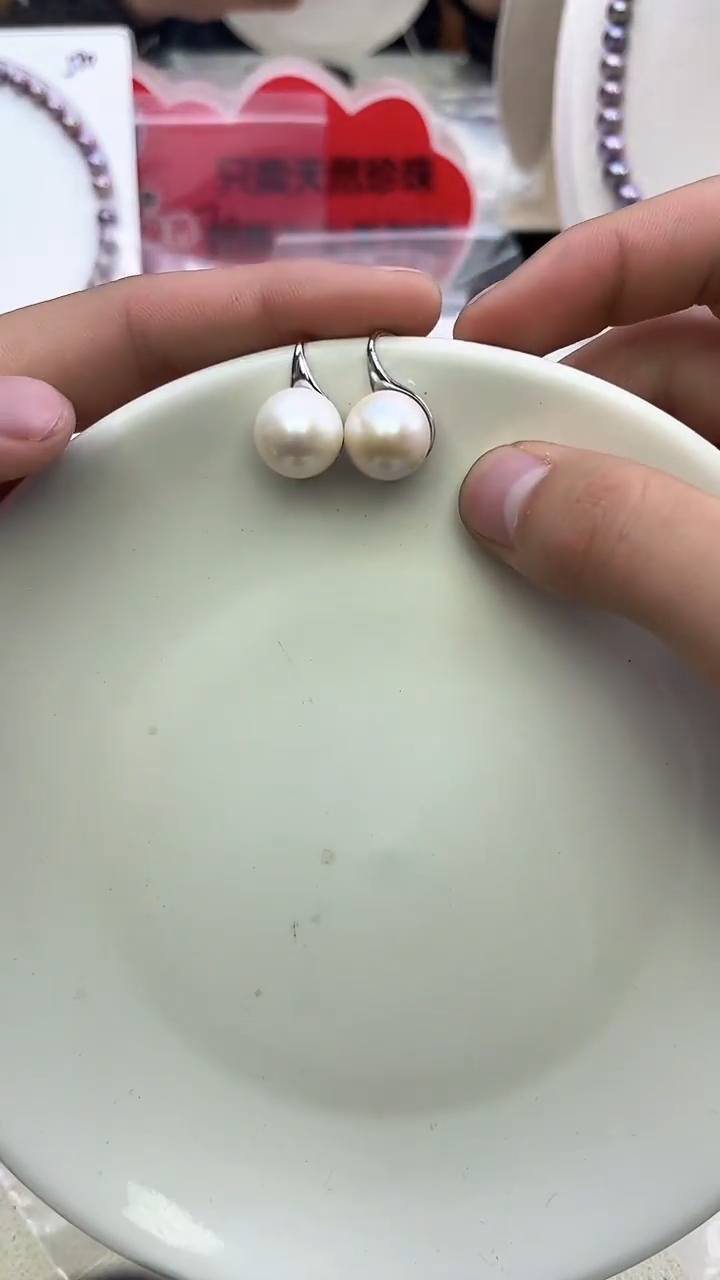 未镶嵌耳饰淡水珍珠白色系耳饰