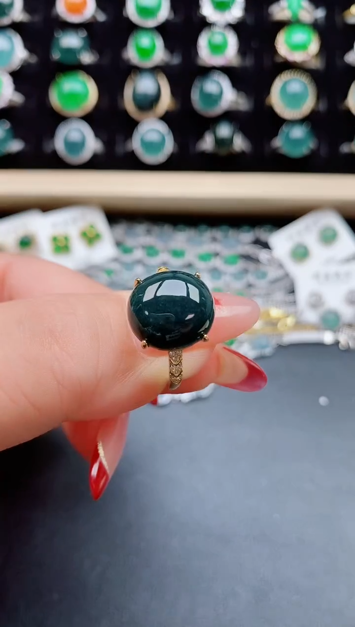 【闪购商品】翡翠戒指银S925镶嵌85085005