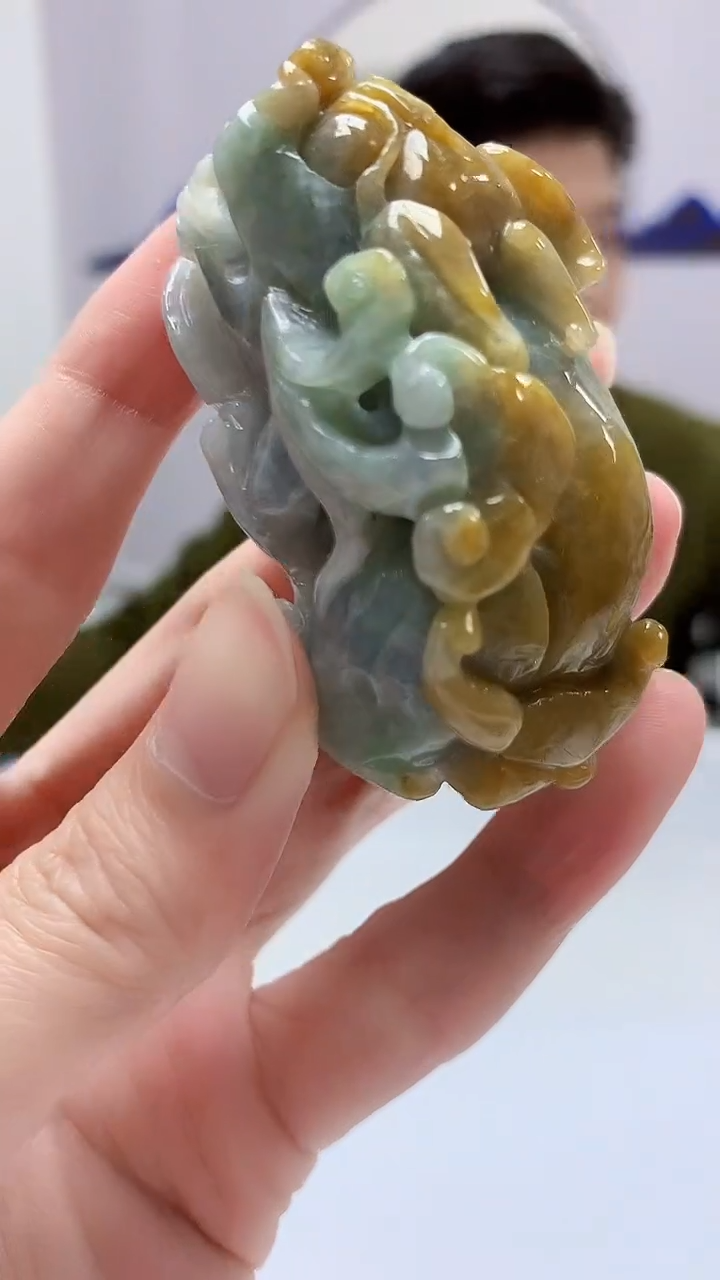 【闪购商品】定制翡翠未镶嵌4917zm-毛货挂件貔貅74