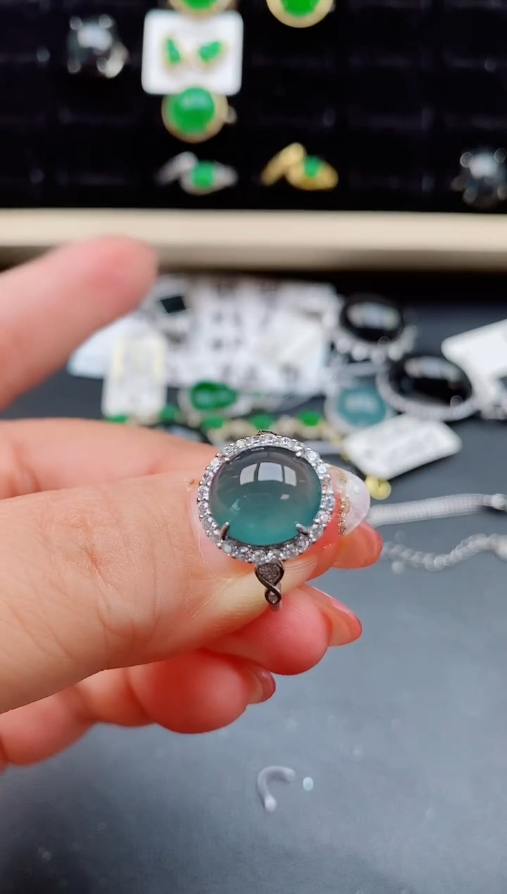【闪购商品】翡翠戒指银S925镶嵌1212121