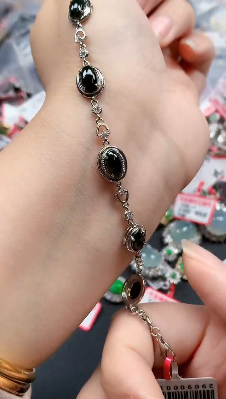 银S925镶嵌戒指翡翠天然A货缅甸翡翠