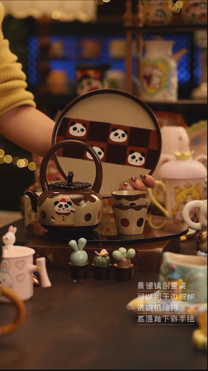 陶瓷景德镇可爱陶瓷釉下彩绘设计师款