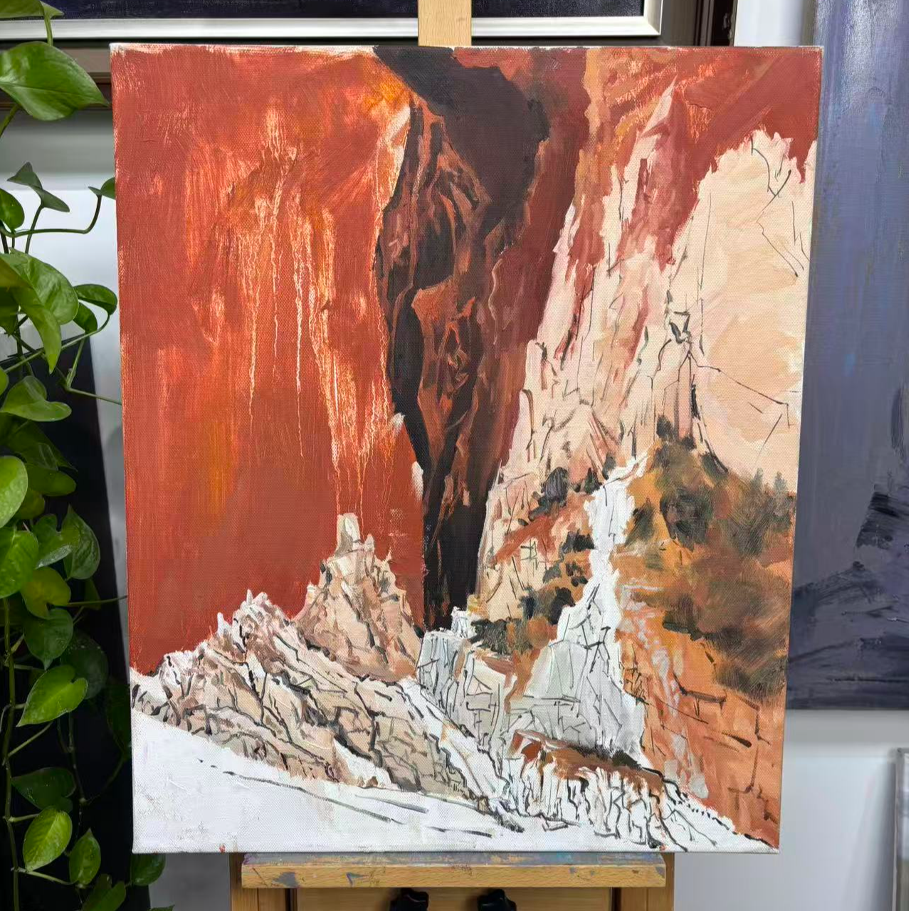 当代抽象/玄关沙发背景/画芯50x60cm