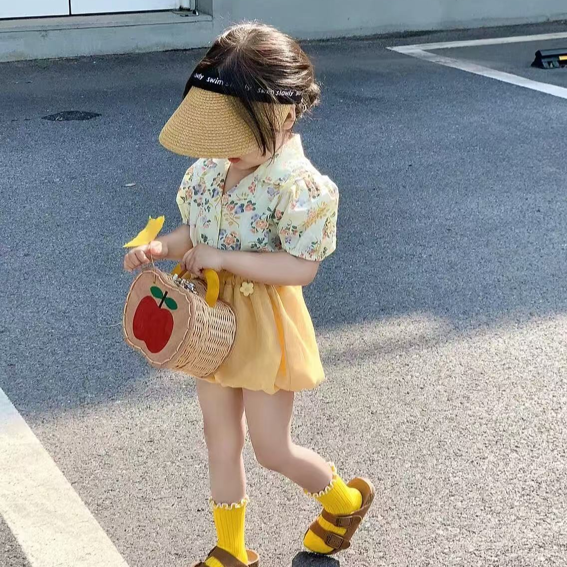 衣服儿童女童洋气夏季韩版时尚宽松百搭透气沙滩