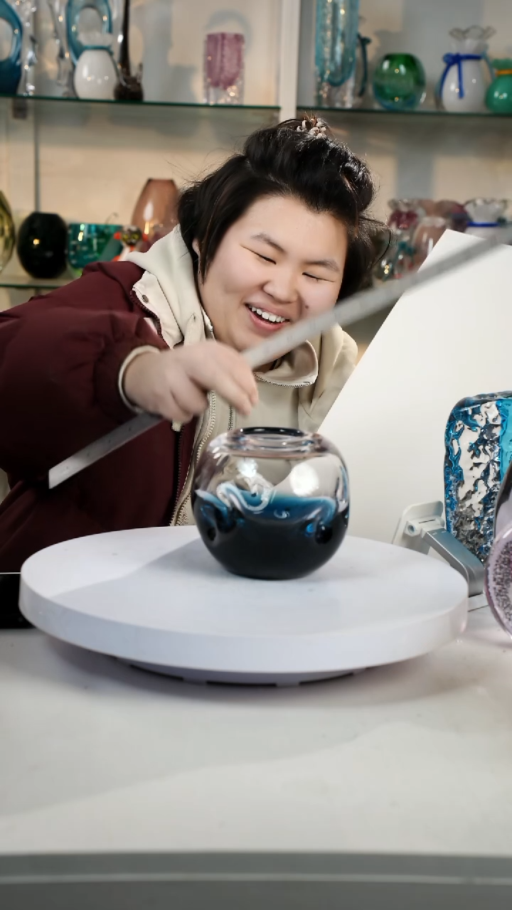 【闪购商品】琉璃【弘扬】高15轻奢琉璃花器微瑕福利