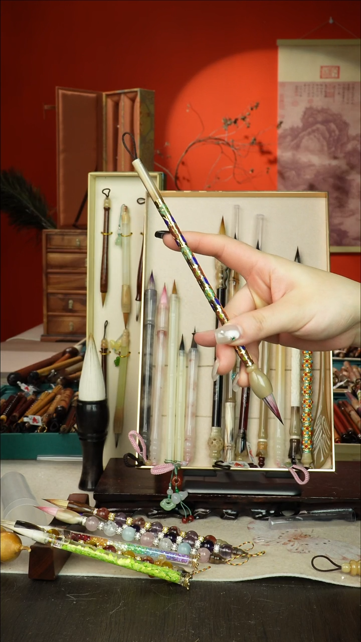 446号闪孤品高货毛笔链接 清水试笔 蘸墨不退