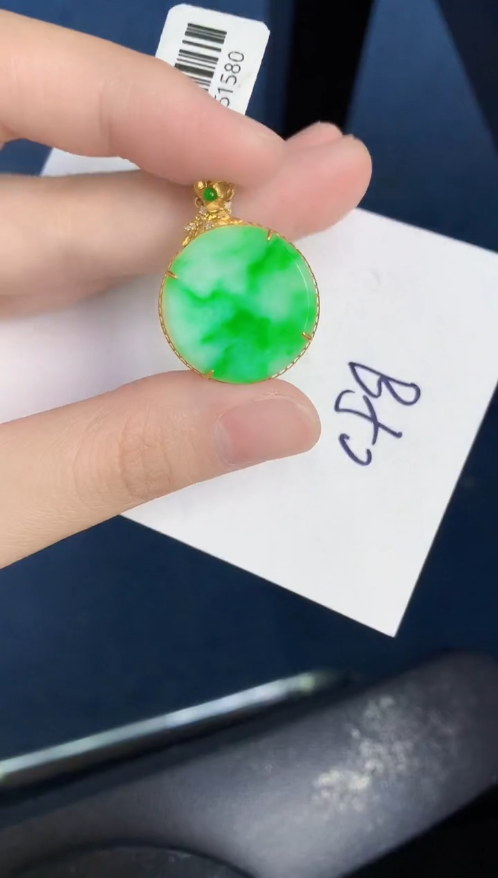 【闪购商品】翡翠颈饰18K金镶嵌000000000