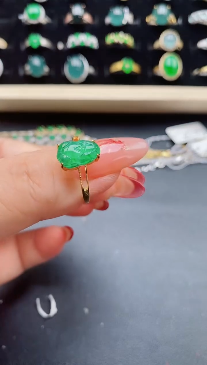 【闪购商品】翡翠戒指银S925镶嵌508050