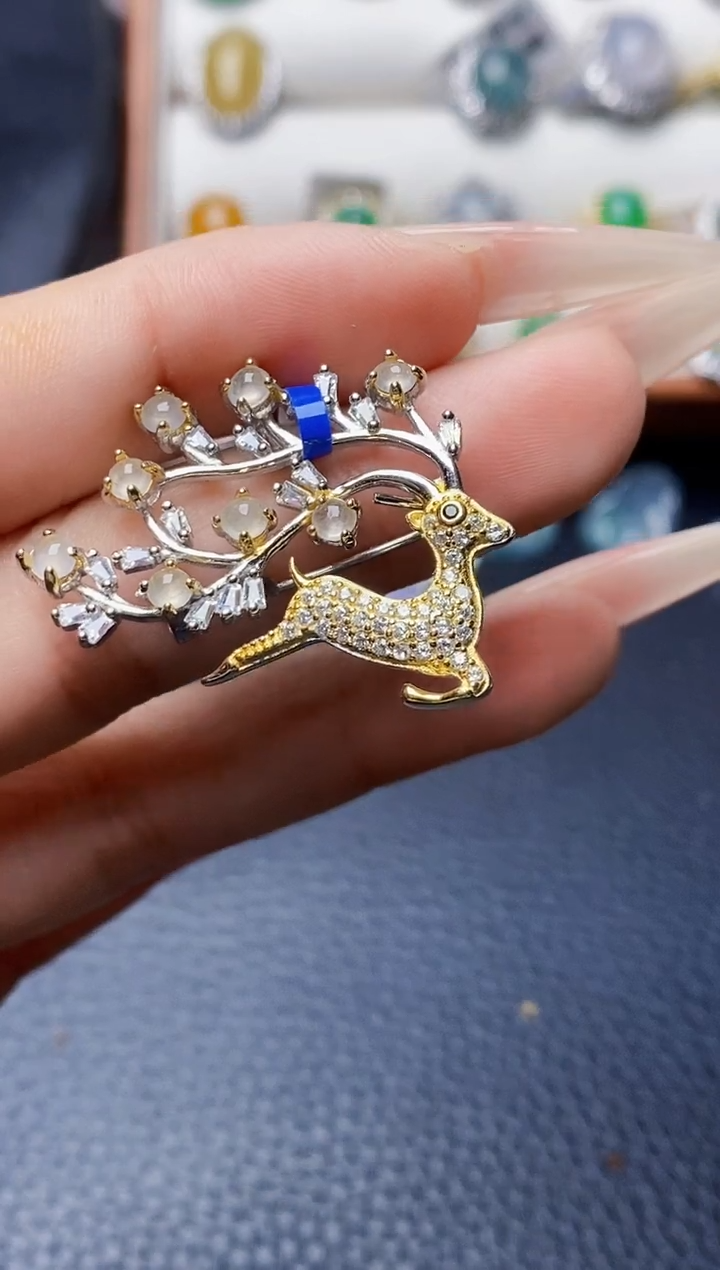 银S925镶嵌戒指翡翠0068