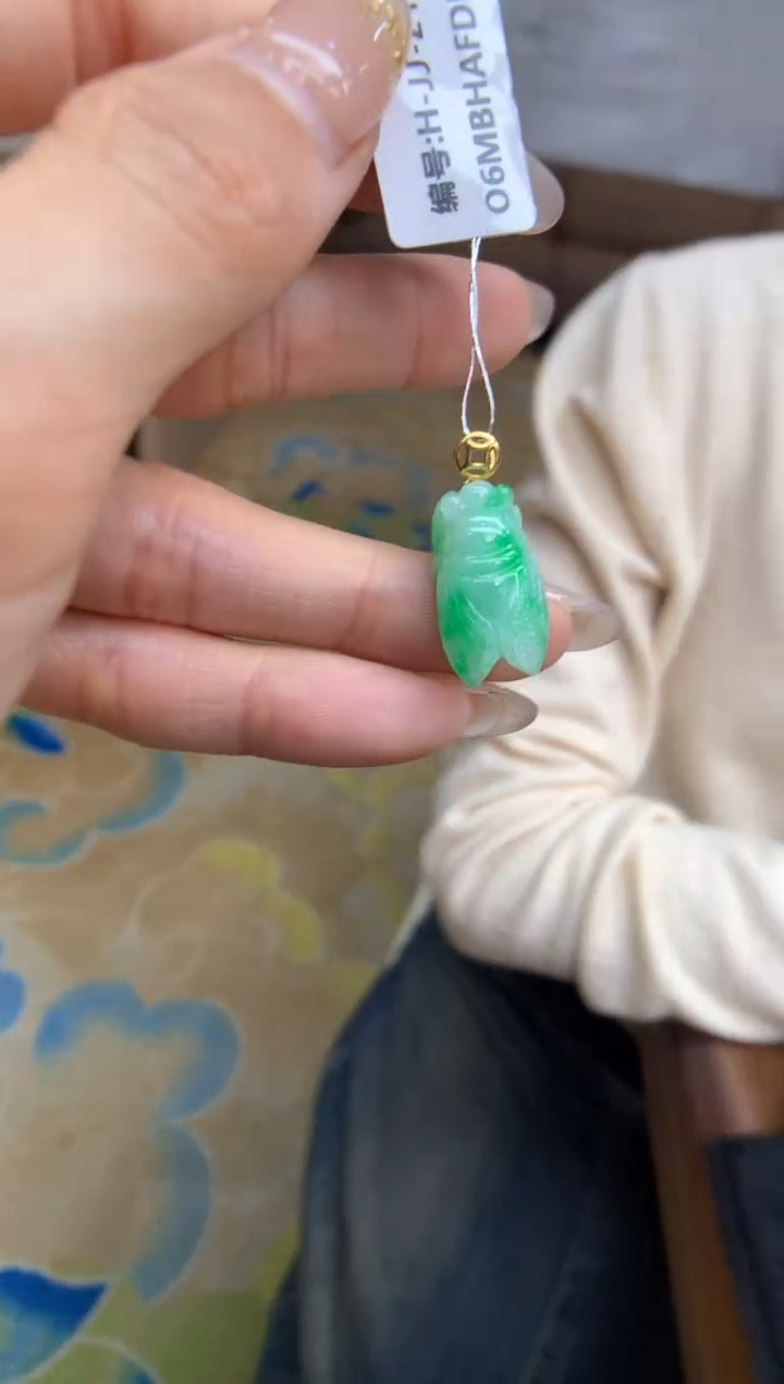 【闪购商品】翡翠颈饰18K金镶嵌花件吊坠