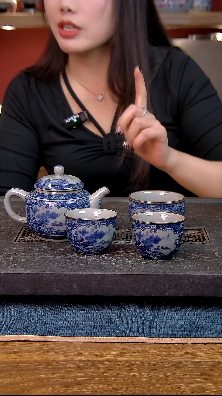 简装家用款4件套 老陶泥开片纹陶瓷茶具