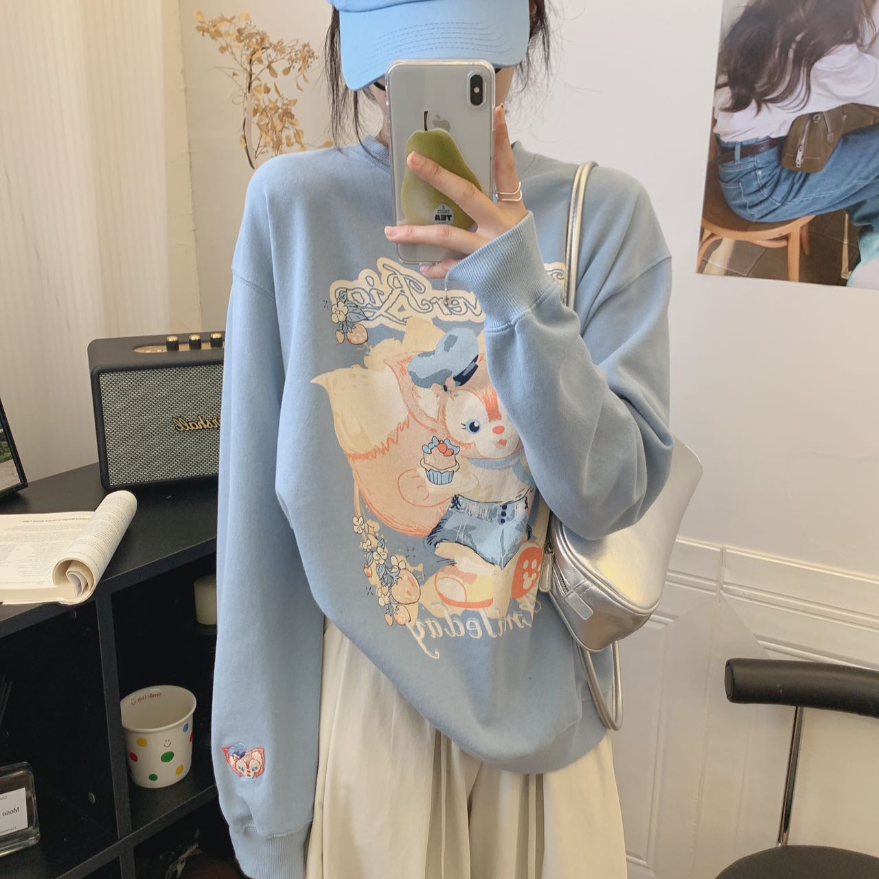 纸袋家早秋新款「印花草莓贝儿纯棉毛圈卫衣」2570减龄洋气上衣