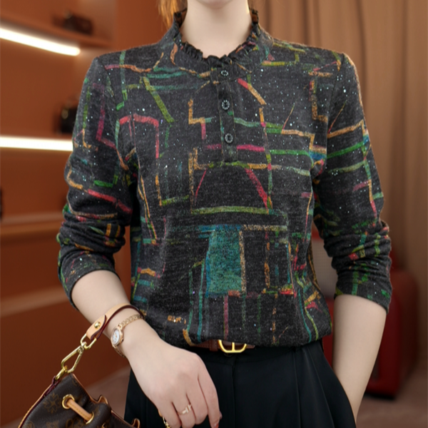 2025新款原版显瘦洋气打底衫时尚减龄衬衫加厚保暖绒衫