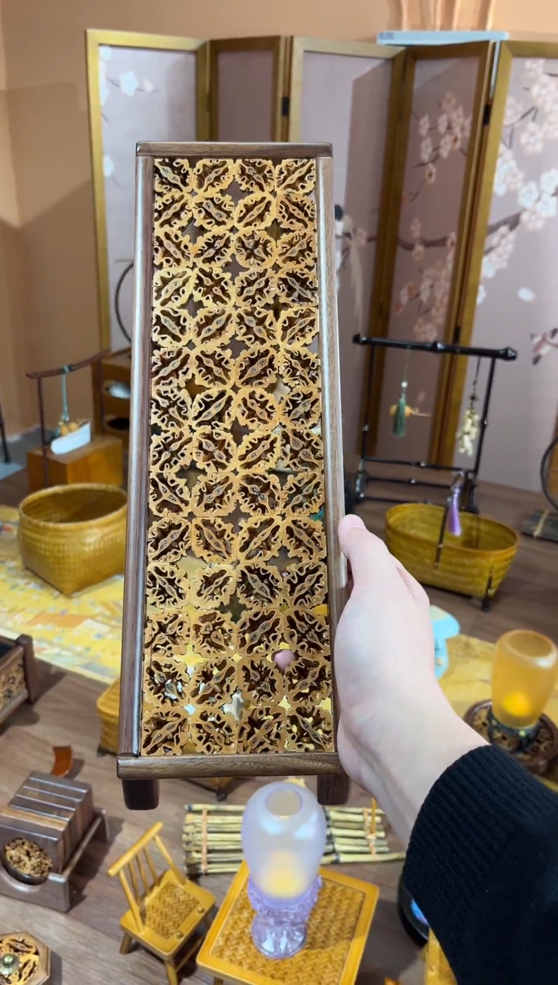 核桃收纳茶盘长条