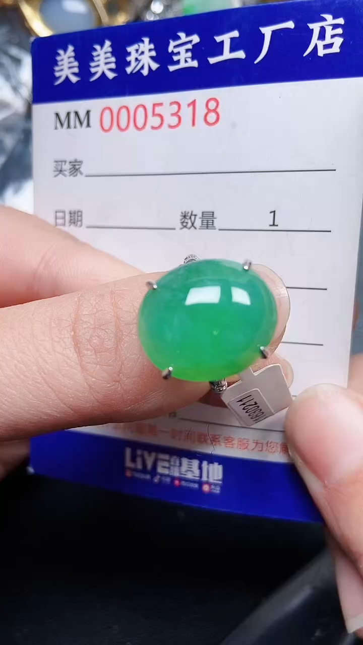 颈饰银S925镶嵌翡翠5318