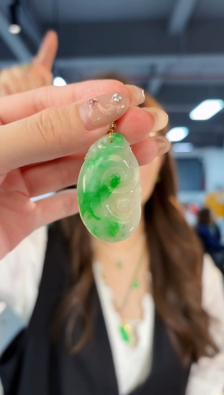 【闪购商品】翡翠颈饰18K金镶嵌缅料A货/支持复检/一件