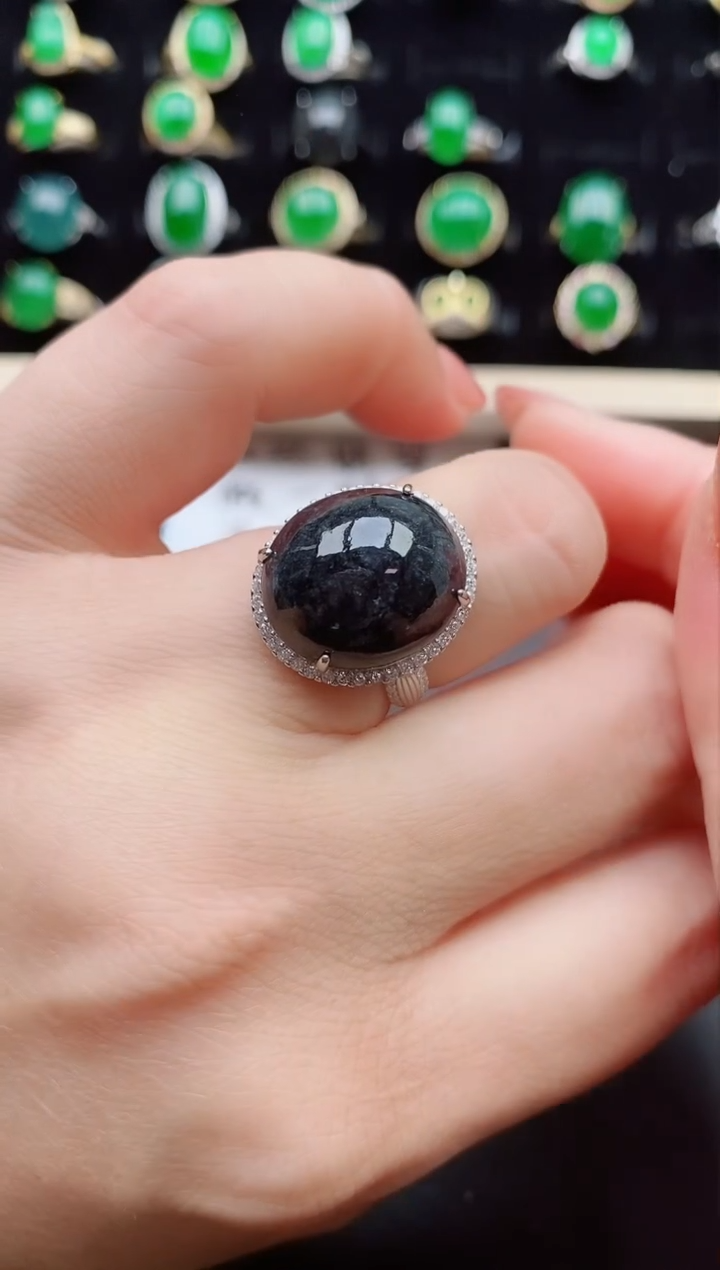 【闪购商品】翡翠戒指银S925镶嵌212121