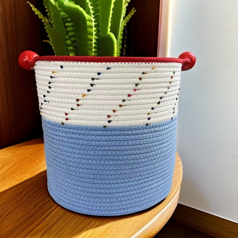 机灵木珠多巴胺彩球大号收纳筐手工可爱客厅简约玄关北欧卡通