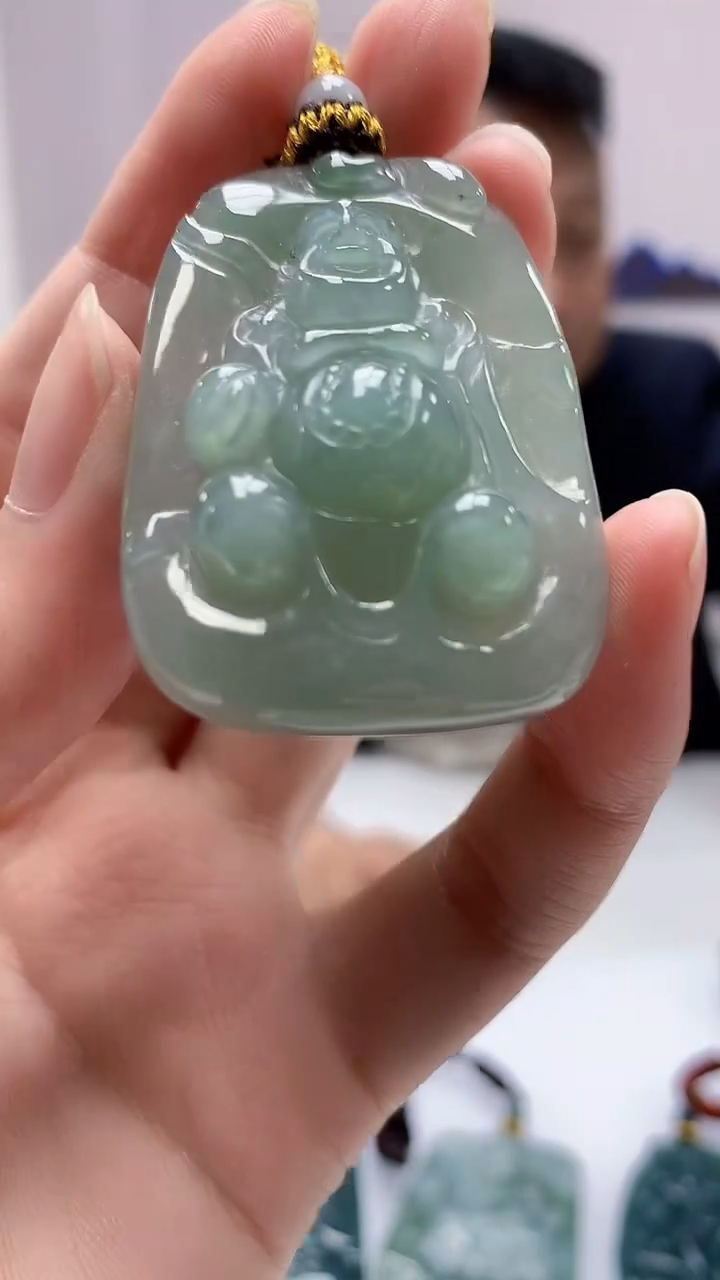 【闪购商品】定制翡翠未镶嵌4969zm-毛货挂件佛公79