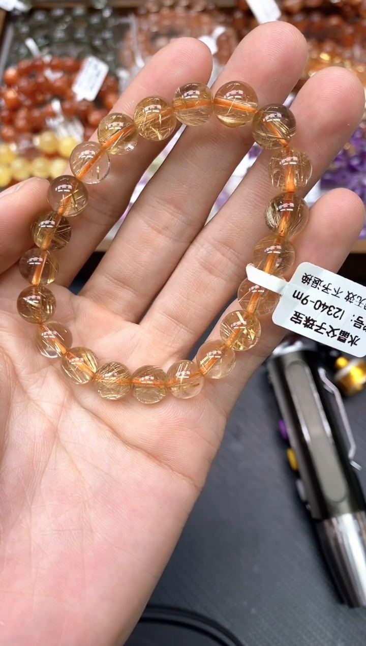 未镶嵌手串水晶AA21钛晶9mm