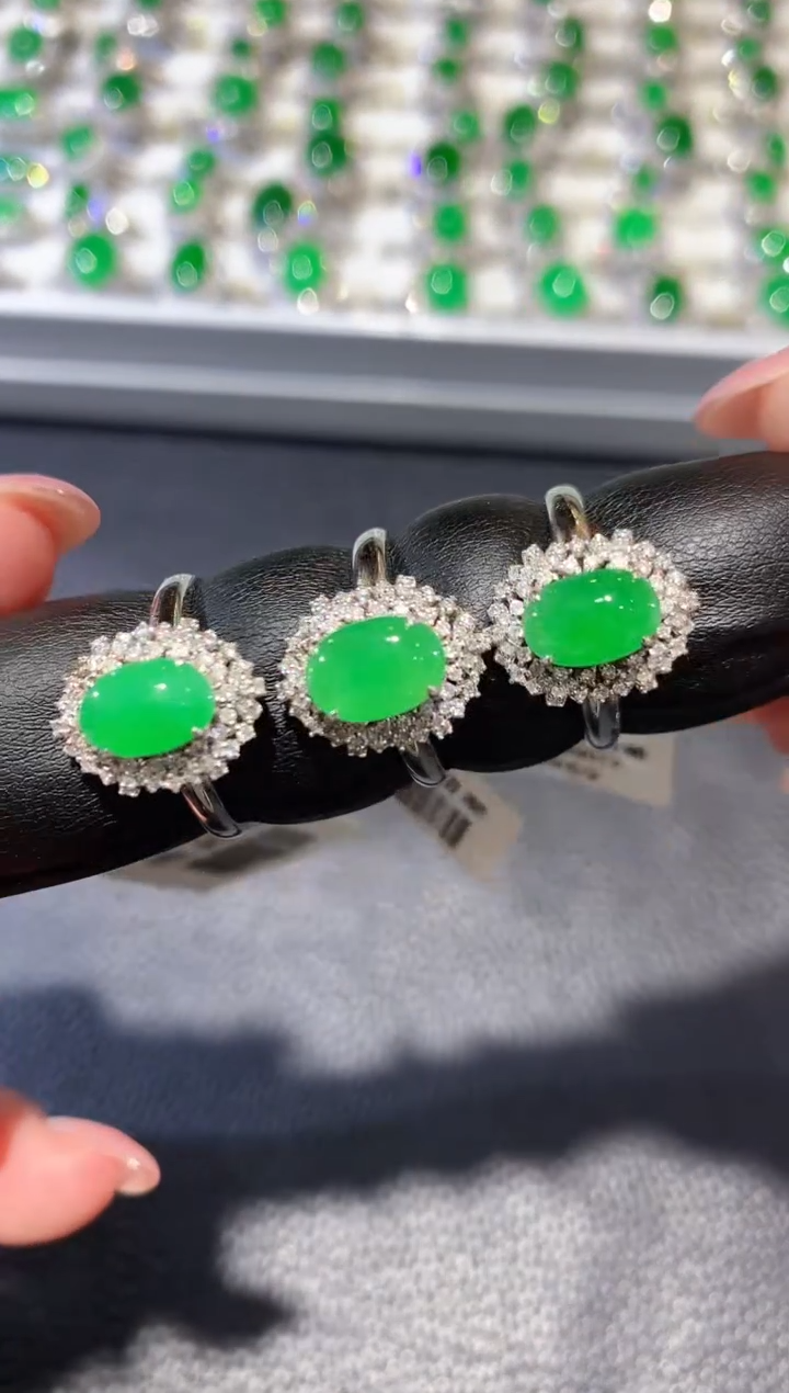 【闪购商品】翡翠戒指18K金镶嵌A7 多样性发货一件