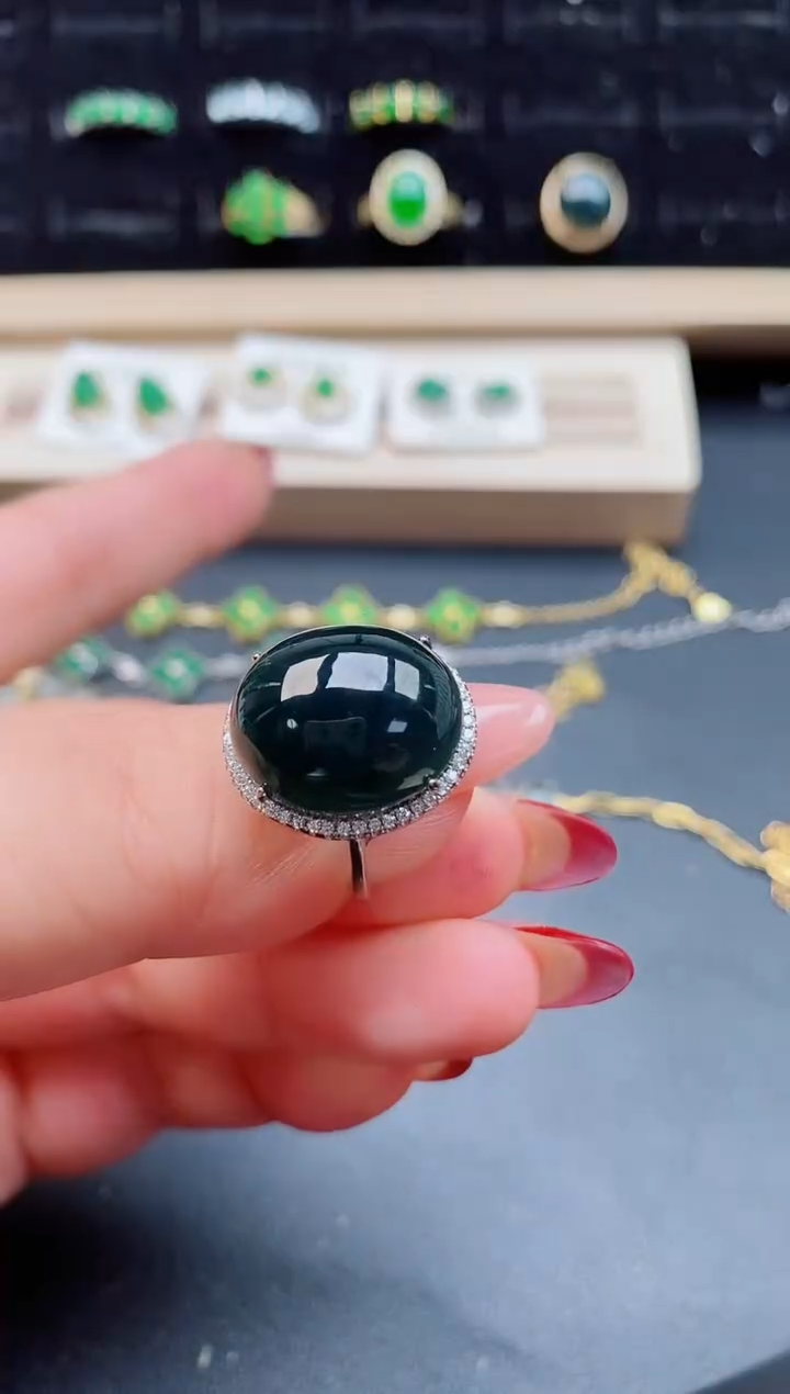 【闪购商品】翡翠戒指银S925镶嵌5080550