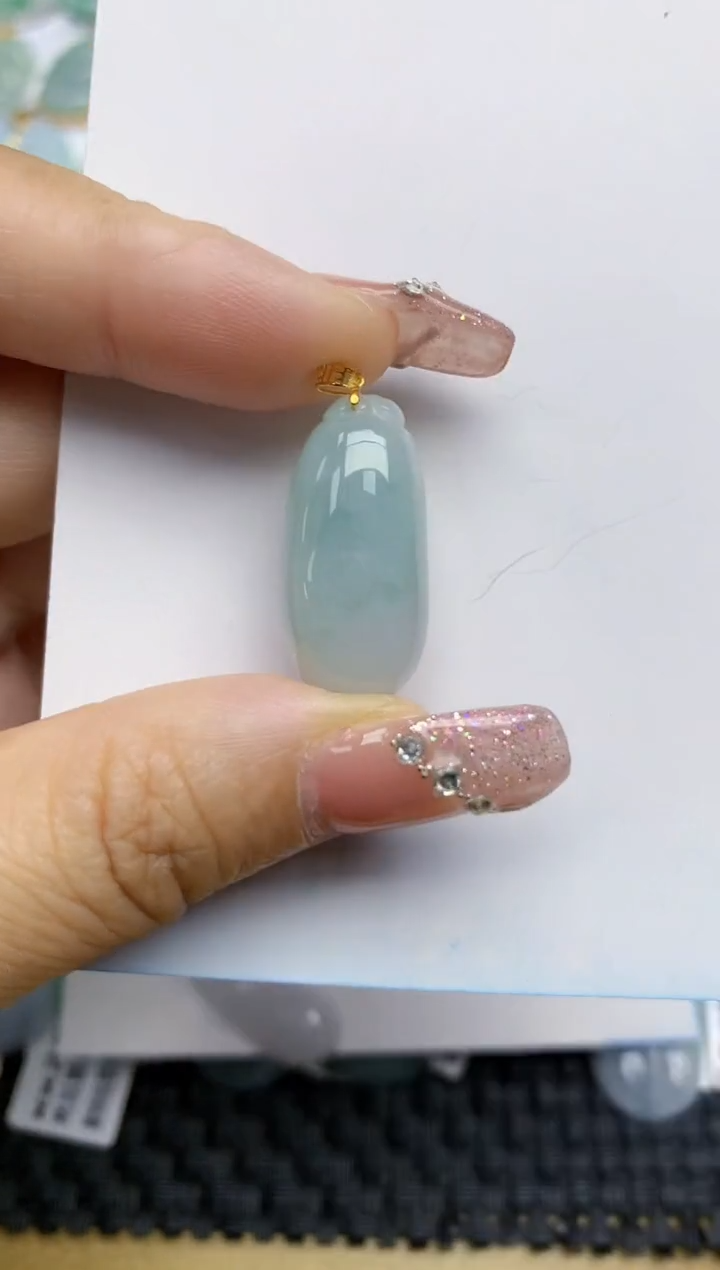 【闪购商品】翡翠颈饰18K金镶嵌天然A货翡翠 9