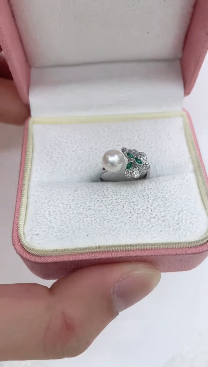 【闪购商品】海水珍珠戒指银S925镶嵌海水珍珠戒指