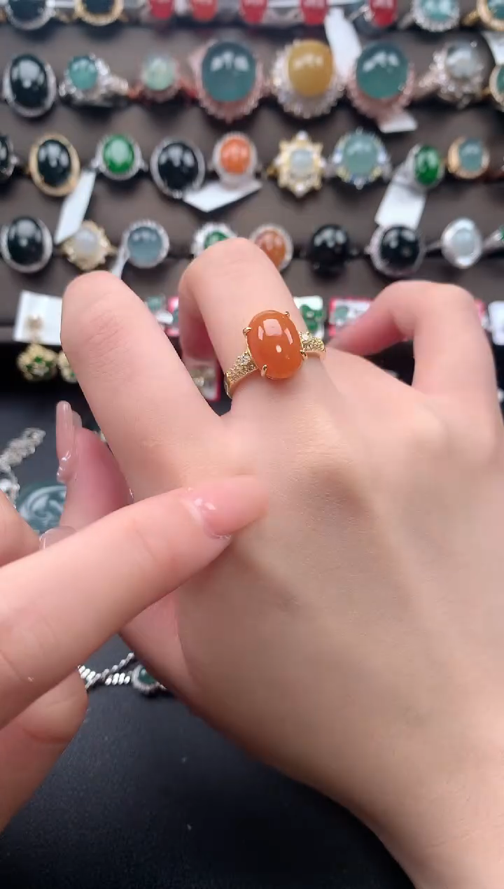 【闪购商品】翡翠戒指银S925镶嵌52141