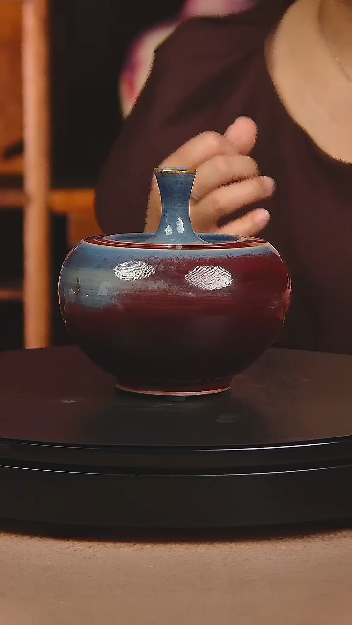 瓷片宋代五大名窑宋钧煤烧手拉坯赏瓶